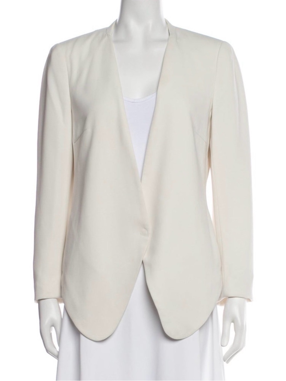 Akris Punto Off White Single Snap Button Blazer Jacket Size US 10